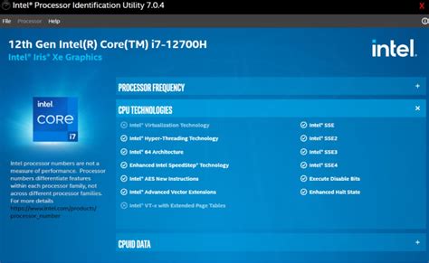 Complimentary update of Portable Intel Processor Identification Utility 6.